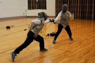 James and Ella in action in the final